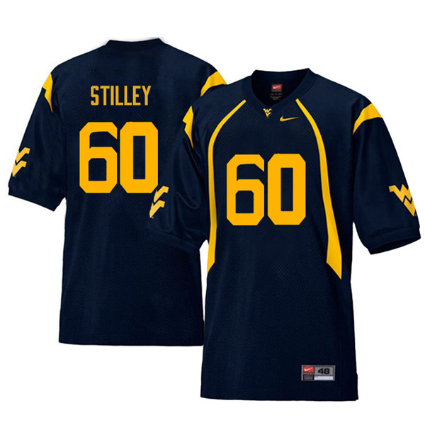 NCAA Men's Adam Stilley West Virginia Mountaineers Navy #60 Nike Stitched Football College Retro Authentic Jersey KH23R20PJ